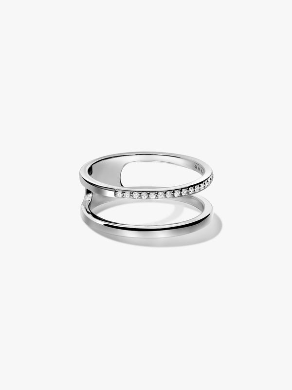 Pave Double Stacker Ring - Stackable Rings - OOTDY