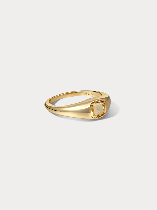 Citrine Glow Signet Ring