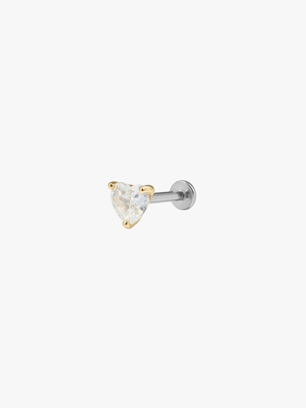 Hear Cut Sapphire Flat Back Stud