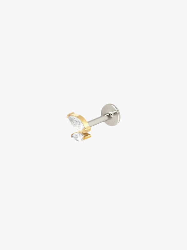 Double Marquise Flat Back Stud