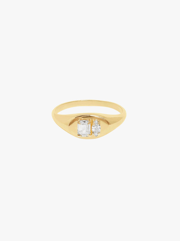 Dual Cut Signet Ring