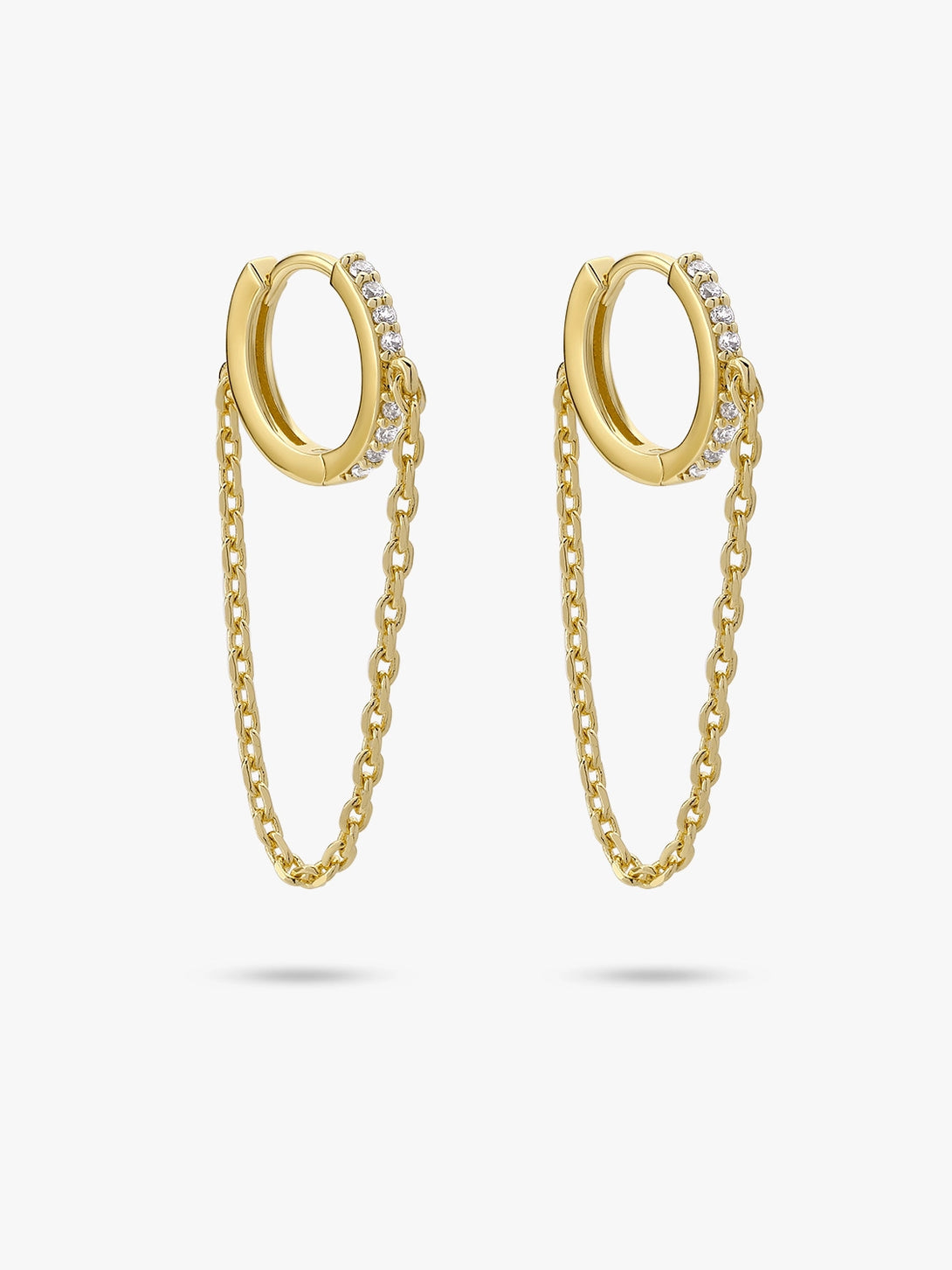 Delicate Round Chain Huggie Earrings - OOTDY