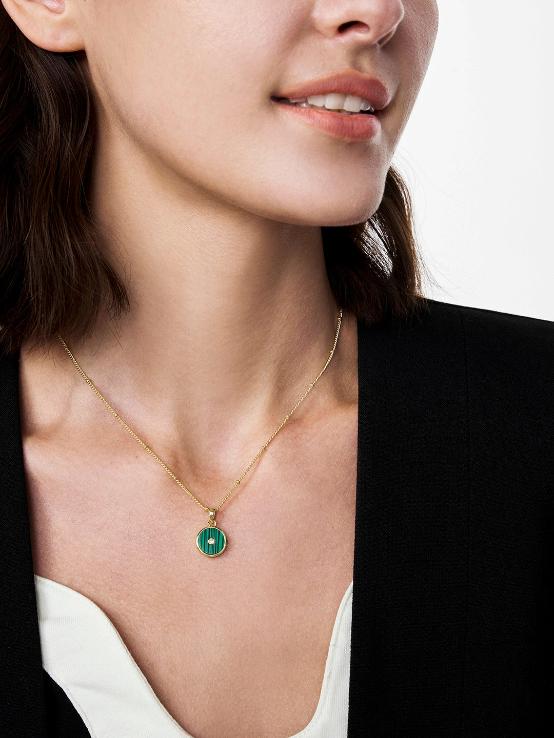 Classical Round Malachite Pendant Necklace - OOTDY