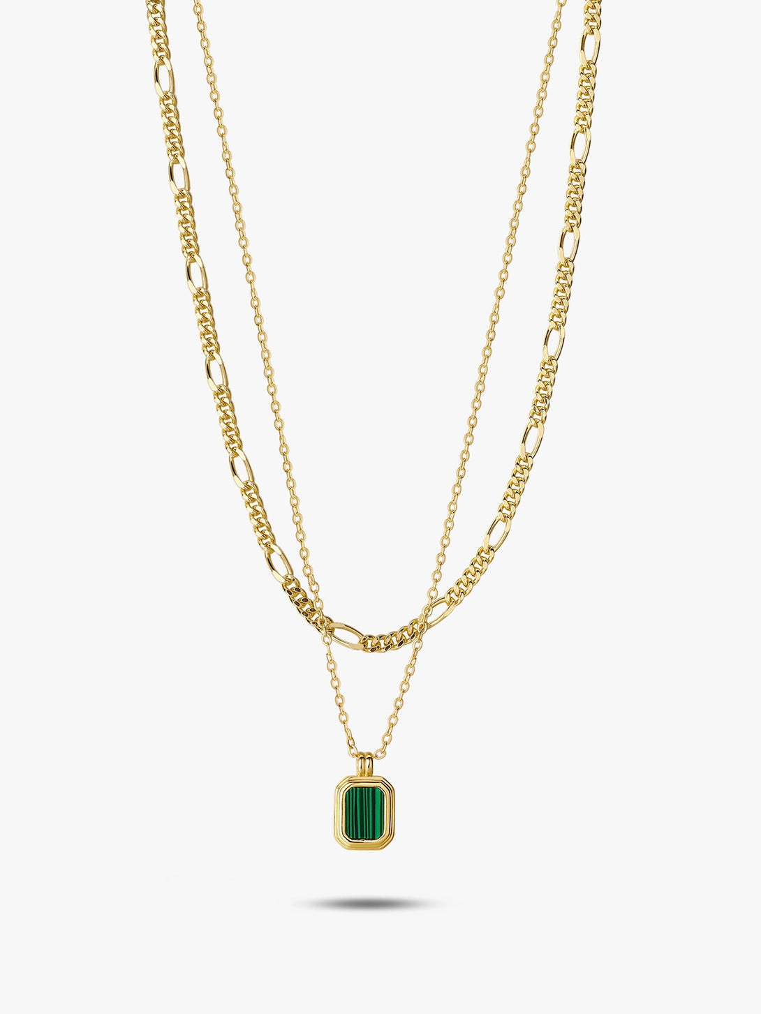 Square malachite gold necklace 2025